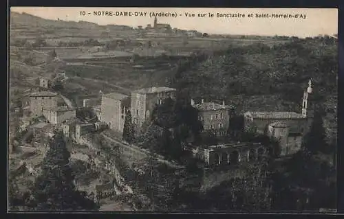 AK Notre-Dame-d`Ay, Vue sur le Sanctuaire et Saint-Romain-d`Ay