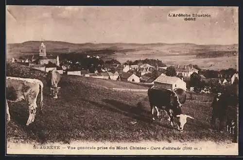 AK St-Agreve, Vue générale prise du Mont Chiniac, Kühe