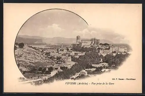 AK Viviers /Ardèche, Vue prise de la Gare