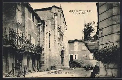 AK Villeneuve-de-Berg, Place de l`Eglise