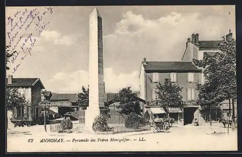 AK Annonay, Pyramide des Frères Montgolfier