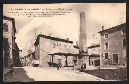 AK Villeneuve-de-Berg, Place de l`Obélisque