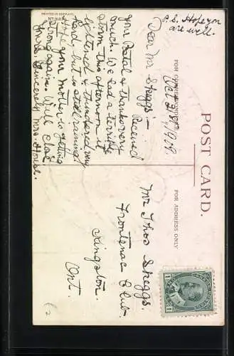 AK A happy Thanksgiving, Truthahn im Weizen-Passepartout