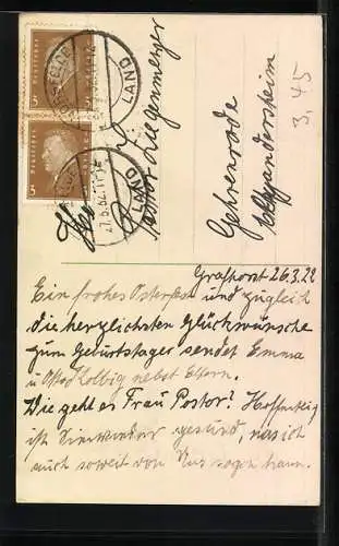 AK Geburtstagsgruss, Gedeckter Tisch mit Früchten, Zigarren und Blumen