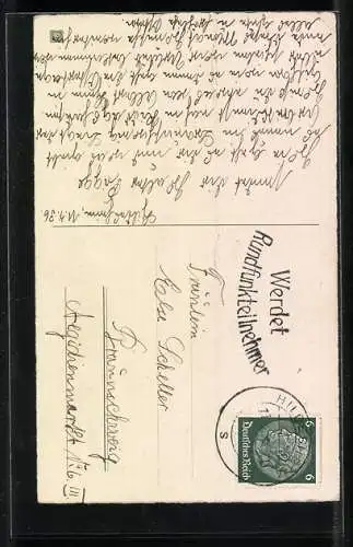 AK Ostergrüsse mit Weidenkätzchen