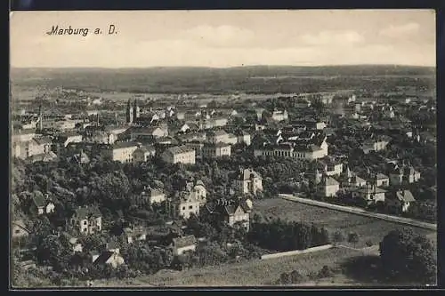 AK Marburg a. D., Gesamtansicht aus der Vogelschau