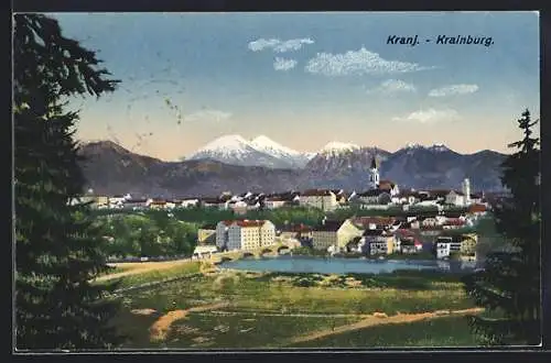 AK Kranj / Krainburg, Ortsansicht aus der Ferne