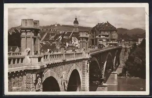 AK Maribor, Ortsansicht über die Brücke