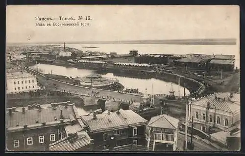 AK Tomsk, Brücke aus der Vogelschau