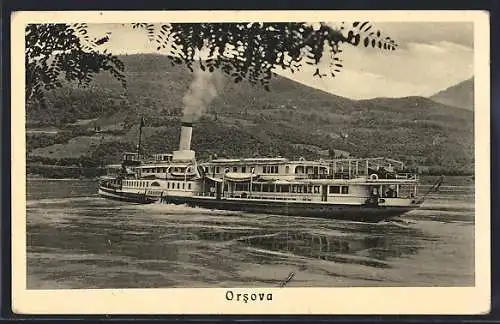 AK Orsova, Dampfer Uranus auf der Donau