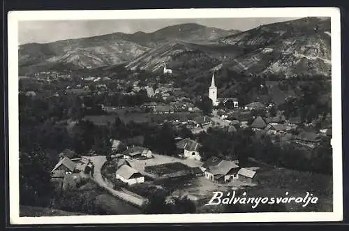 AK Bálványosváralja, Ortsansicht aus der Vogelschau