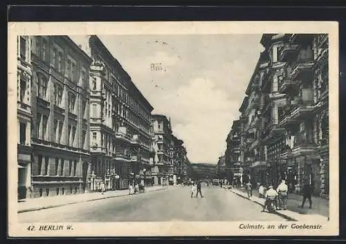 AK Berlin-Schöneberg, Culmstrasse an der Goebenstrasse