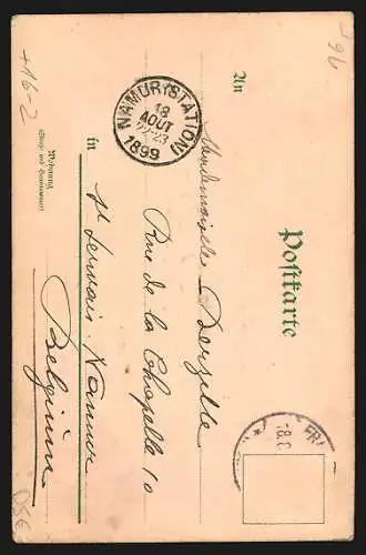 Mondschein-AK Alt-Frankfurt, Der Dom erleuchtet bei Nacht, Halt gegen das Licht