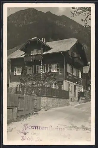 Foto-AK Bad Hofgastein, Hotel Sonnenheim, Bes. Hugo u. Maria Schoss, Aussenansicht