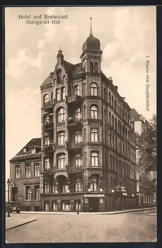 AK Hamburg-St.Georg, Hotel und Restaurant Stuttgarter Hof, Strasse Bremer Reihe 10