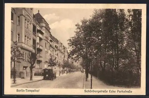 AK Berlin-Tempelhof, Schönburgstrasse Ecke Parkstrasse