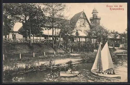 AK Berlin-Köpenick, Blick auf das Gasthaus Krampenburg