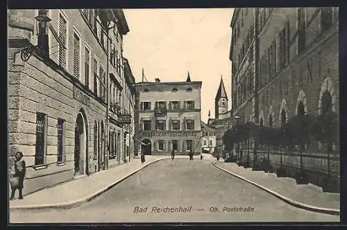 AK Bad Reichenhall, Obere Poststrasse mit Restaurant Bürgerbräu