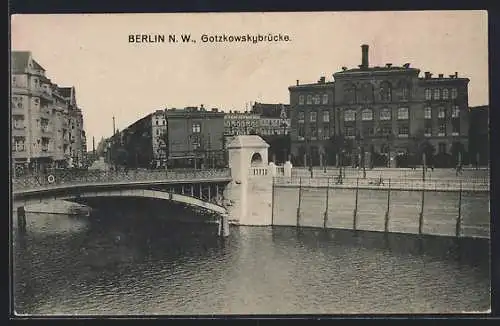 AK Berlin-Tiergarten, Gebäude an der Gotzkowskybrücke