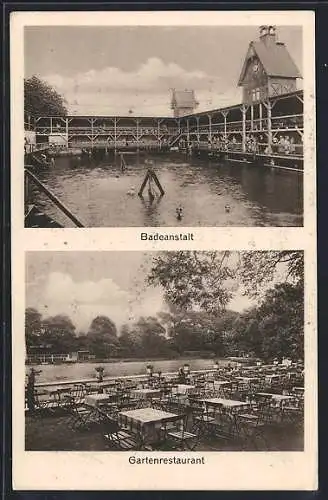 AK Berlin-Plötzensee, Privat-Badeanstalt mit Garten-Restaurant