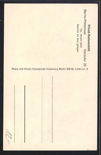 AK Berlin-Plötzensee, Privat-Badeanstalt mit Garten-Restaurant
