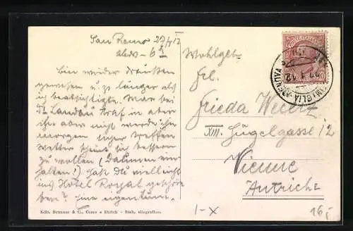 AK San Remo, Restaurant Molinari, Stazione e Via Roma