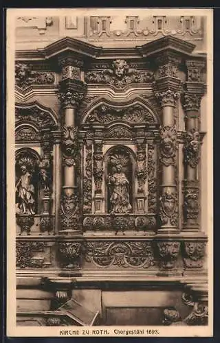 AK Roth / Roth, Kirche, Chorgestühl von 1693