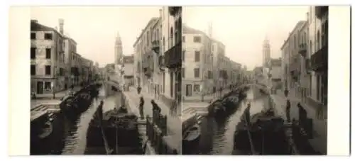 10 Stereo-Fotografien unbekannter Fotograf, Ansicht Venedig - Venezia, Kathedrale, Dom, Palazzi am Canale Grande u.a.