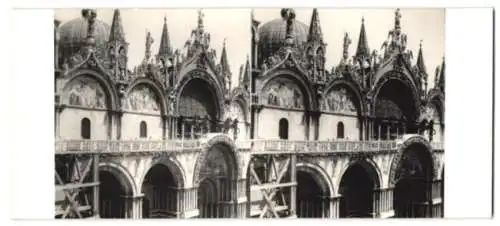 10 Stereo-Fotografien unbekannter Fotograf, Ansicht Venedig - Venezia, Kathedrale, Dom, Palazzi am Canale Grande u.a.