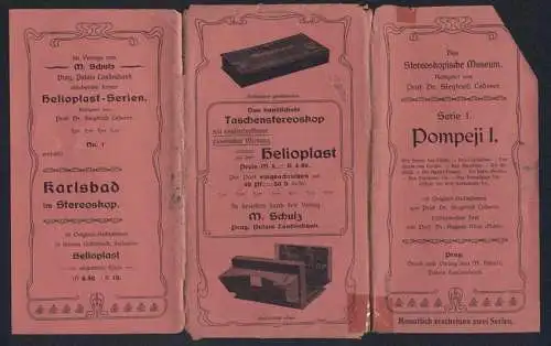 10 Stereo-Fotografien Prof. Dr. Siegfried Lederer, Ansicht Pompeji, Text Stereokopisches Museum Prag, Forum, Capitol u.a