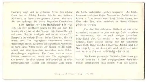 10 Stereo-Fotografien Prof. Dr. Siegfried Lederer, Ansicht Pompeji, Text Stereokopisches Museum Prag, Forum, Capitol u.a