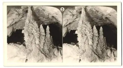 9 Stereo-Fotografien Mond, Gyramiden von Giseh, Erntehelfer mt Bananenstaude, Elefanten am Fluss, Wasserfall u.a.