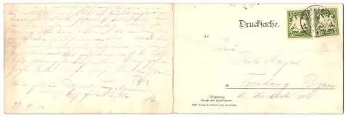 Klapp-AK Passau, Stadtpanorama mit Festung