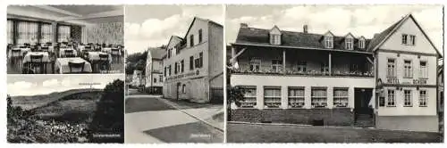 Klapp-AK Schmitten /Taunus, Hotel zum alten Ochsen, Gästehaus, Speisesaal, Blick ins Leistenbachtal