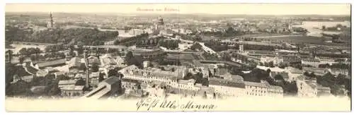 Klapp-AK Potsdam, Stadtpanorama aus der Vogelschau