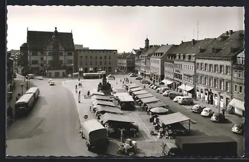 AK Schweinfurt, Marktplatz mit Ständen