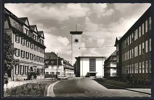 AK Schweinfurt am Main, St. Kilian-Kirche, Oberrealschule und Kolpinghaus