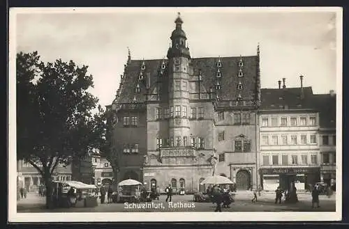 AK Schweinfurt, Rathaus mit Geschäften