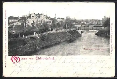 AK Schweinfurt, Blick von der Marienbrücke