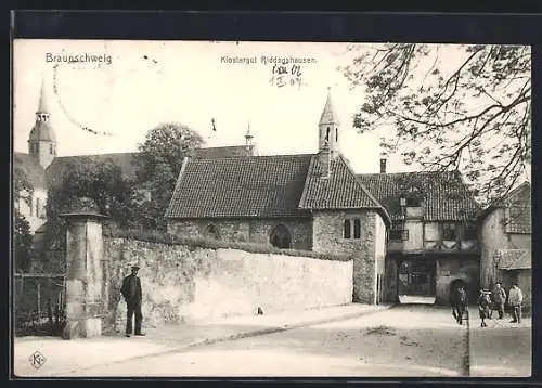 AK Braunschweig, Blick auf Kloster Riddagshausen