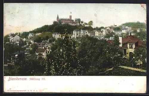 AK Hamburg-Blankenese, Süllberg III, Stadtansicht mit Schloss