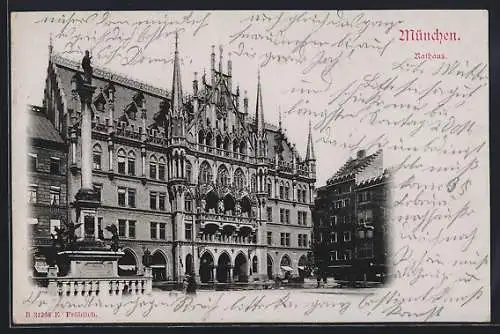 AK München-Au, Fassade des Rathauses