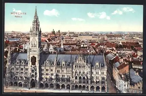 AK München-Au, Rathaus und Umgegend