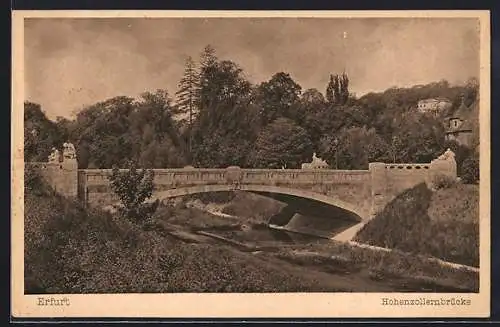 AK Erfurt, Blick auf die Hohenzollernbrücke