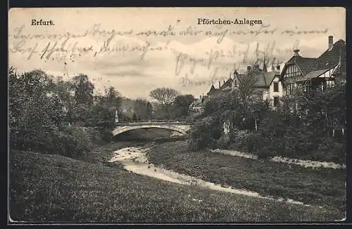 AK Erfurt, Pförtchen-Anlagen mit Brücke