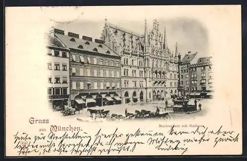 AK München-Au, Marienplatz mit Rathaus