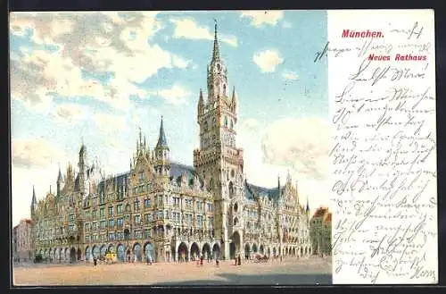 Künstler-AK München-Au, Neues Rathaus