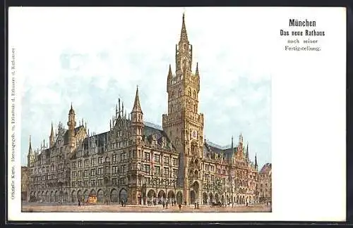 Künstler-AK München-Au, Das neue Rathaus