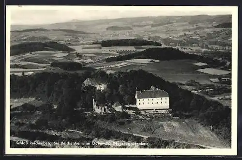 AK Reichelsheim im Odenwald, Das Schloss Reichenberg, Fliegeraufnahme