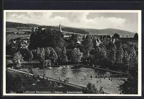 AK Reichelsheim i. Odenw., Schwimmbad im Sommer